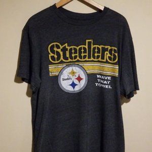 Pittsburgh Steelers NFL Team Dark Gray "Wave that Towel" Men's T-Shirt Size L